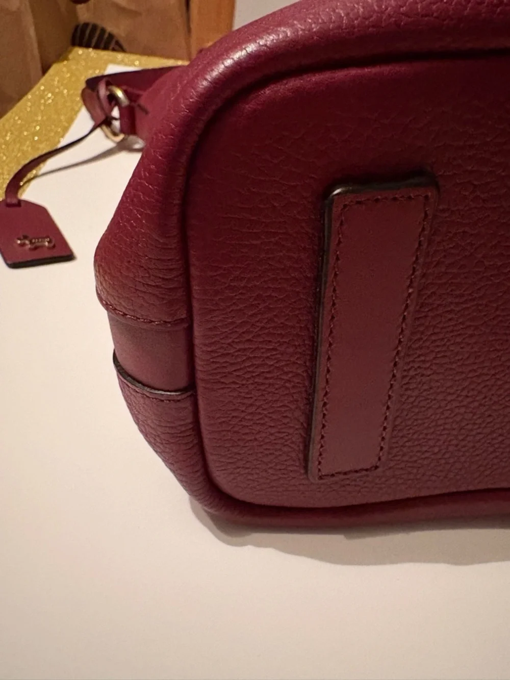RADLEY LONDON Pebbled Leather Shoulder Bag in Deep Berry - Picture 5 of 16